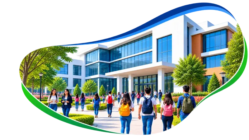 Education Pioneer partner campus with students walking through the grounds