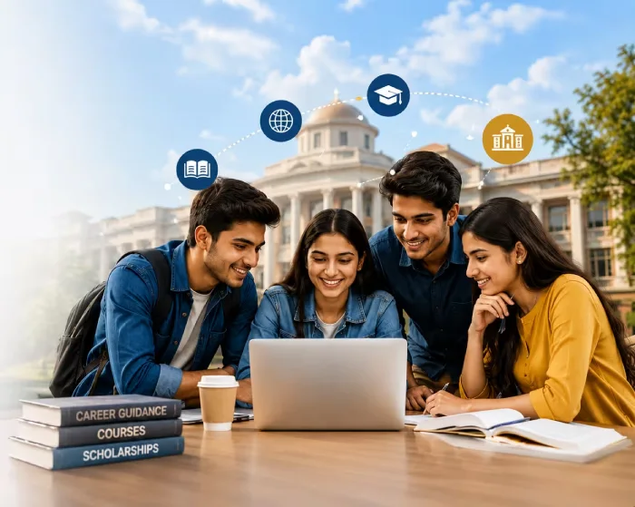 Education Pioneer students receiving admission guidance and career counselling in India